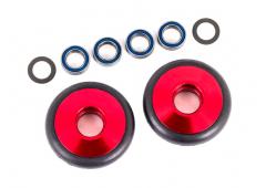 Traxxas TRX9461R Wielen, wheelie bar, 6061-T6 aluminium (rood geanodiseerd) (2)/ 5x8x2.5mm kogellage