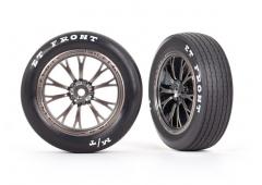 Traxxas TRX9474A Banden & wielen, gemonteerd, gelijmd (Weld satin black chrome wielen, banden, foam 