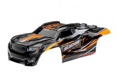 Traxxas TRX9511T Body, sledge, oranje / raam, grille, stickervel voor lichten (gemonteerd met bodyst