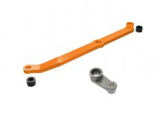 Traxxas TRX9748-ORNG Stuurstang, 6061-T6 aluminium (oranje-geanodiseerd)/ servohoorn, metaal/ afstan