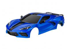 Traxxas TRX9311X Body, Chevrolet Corvette Stingray, compleet (blauw) (gelakt, stickers aangebracht) 