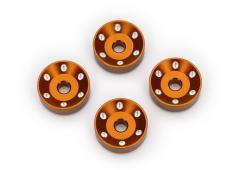 Wheel washers, machined aluminum, orange (4)