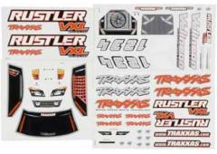 Traxxas TRX3713R Decal sheets, Rustler VXL