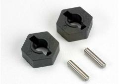 Traxxas TRX4954 Wielnaven, hex (2) / axle pins (2.5x12mm) (2)