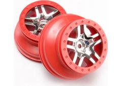 Traxxas TRX6872A Wielen, SCT Split-Spoke, chroom, rood