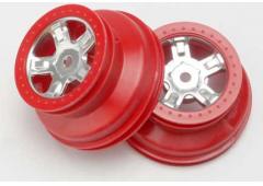 Traxxas TRX7072A Wielen SCT mat chroom rood beadlock stijl