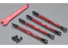 Traxxas TRX7138X Toe links, aluminium (rood-geanodiseerd) (4)