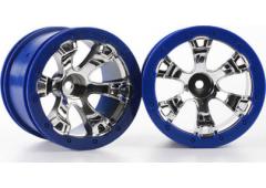 Traxxas TRX7273 Wielen Geode 2.2 "(chroom, blauw beadlock stijl)