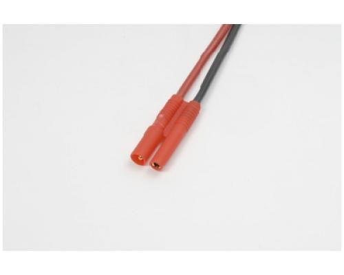 2.0mm goudstekker, Man., silicone kabel 20AWG, 10cm (1st)