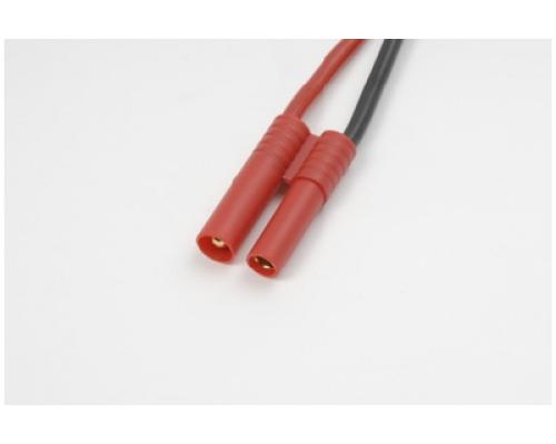 4.0mm goudstekker, Man., silicone kabel 14AWG, 10cm (1st)