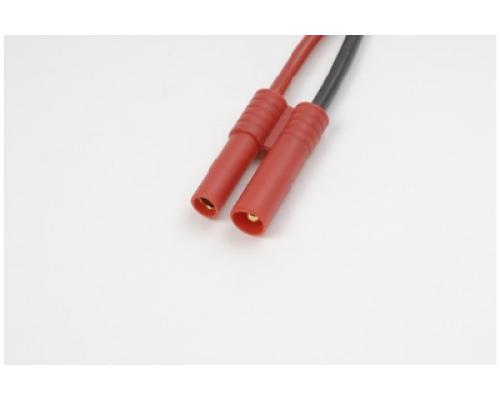 4.0mm goudstekker, Vrouw., silicone kabel 14AWG, 10cm (1st)