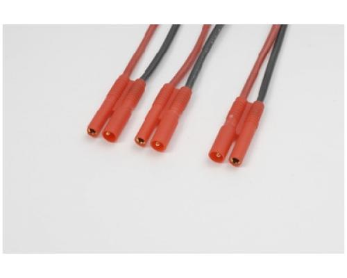 Y-kabel parallel 2mm goudstekker, silicone kabel 20AWG (1st)