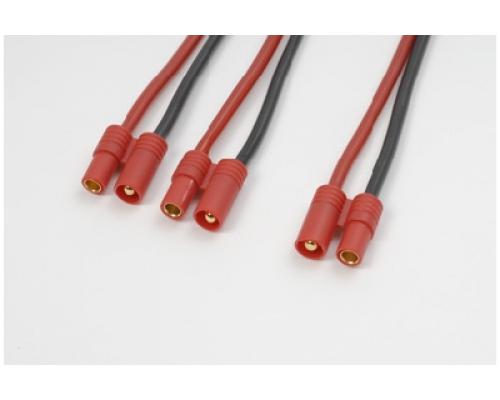 Y-kabel parallel 3.5mm goudstekker, silicone kabel 14AWG (1st)