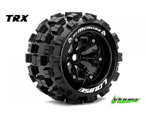 MT-MCROSS - 1-8 Monster Truck Banden Set - Verlijmd op velg - Medium - 3.8\" Velgen Zwart