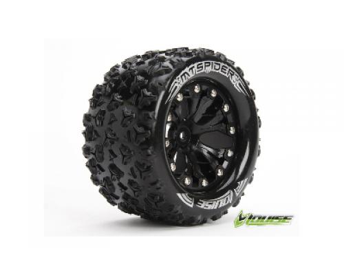 MT-SPIDER - 1-10 Monster Truck Banden Set - Verlijmd op velg - Soft - 2.8\" Velgen Zwart