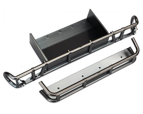 Traxxas TRX8536X Bumper, achter / bumperverlenging (satijn zwart verchroomd)