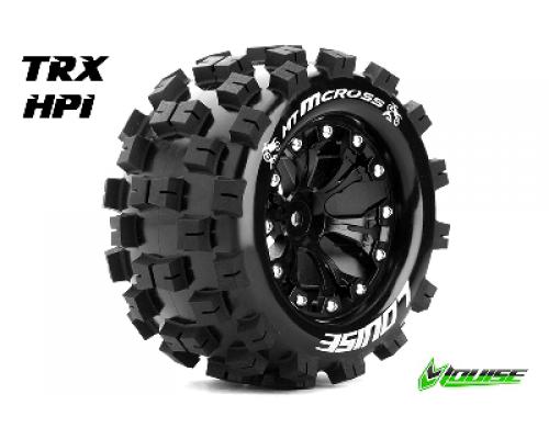 MT-MCROSS - 1-10 Monster Truck Banden Set - Verlijmd op velg - Soft - 2.8\" Velgen Zwart