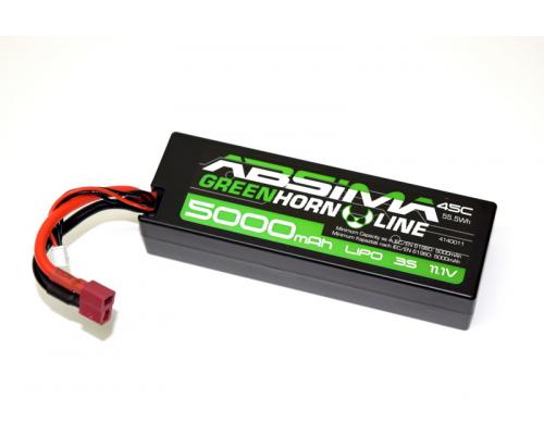 5000mAh 11.1V-45C Greenhorn LiPo Stick Pack Hardcase (T-stekker)