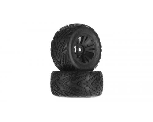 AR550034 Minokawa MT 6S Tire Wheel Glued Black (2) (ARAC9649)
