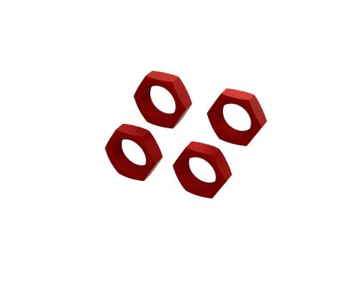 Aluminum Wheel Nut 24mm, Red (4) ARA310929