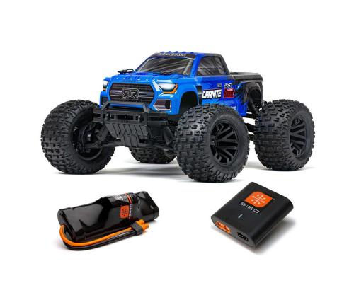 Arrma 1/10 GRANITE 4X2 BOOST MEGA 550 Brushed Monster Truck RTR met batterij en oplader, blauw