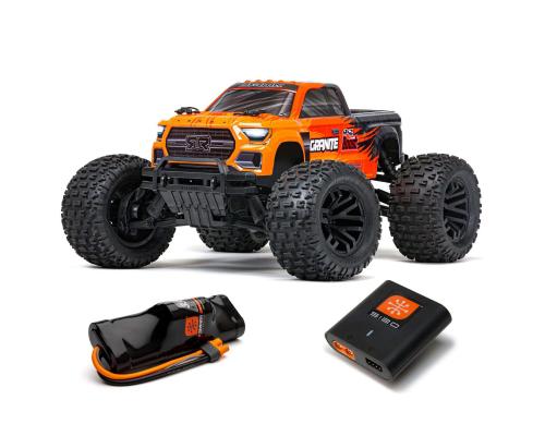 Arrma 1/10 GRANITE 4X2 BOOST MEGA 550 Brushed Monster Truck RTR met batterij en oplader, oranje