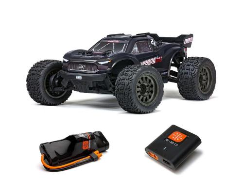 Arrma 1/10 VORTEKS 4X2 BOOST MEGA 550 Brushed Stadium Truck RTR met batterij en oplader, Gunmetal