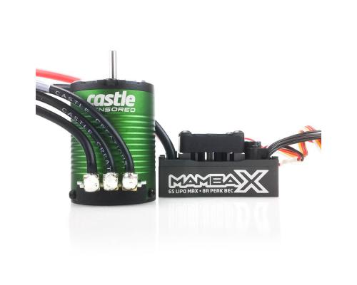 Castle - Mamba X - Combo - 1-10 Extreem Car regelaar met 1406-4600 Sensored Motor