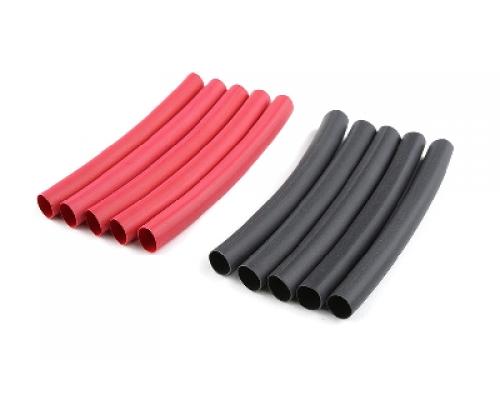 Krimpkous 6.4mm, Rood & Zwart (10st)