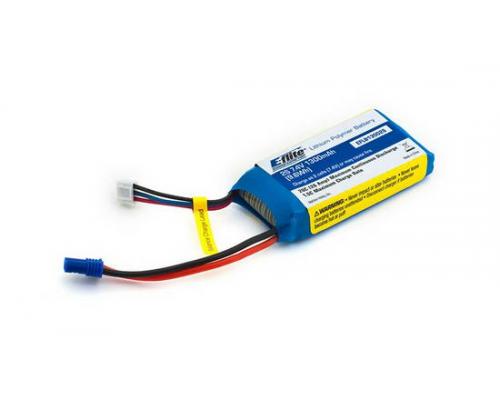 1300mAh 2S 7.4V 20C LiPo; 13 AWG EC EFLB13002S20 met EC2 Stekker