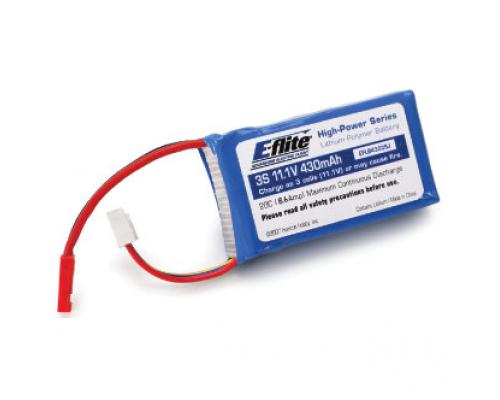 430mAh 3S 11.1V 20C LiPo, 20AWG JST EFLB4303SJ