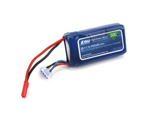 450mAh 3S 11.1V 30C LiPo, 18AWG JST EFLB4503SJ30