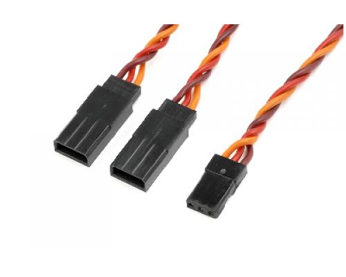 Servo Y-kabel - Gedraaide HD siliconen-kabel - JR/Hitec - 22AWG / 60 Strengen - 15cm -