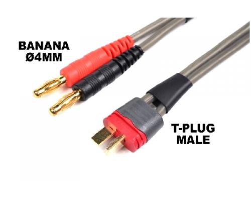 Laadkabel Pro \"Banana 4mm\" - T-Plug - 40 cm - Flat silicone wire 14AWG