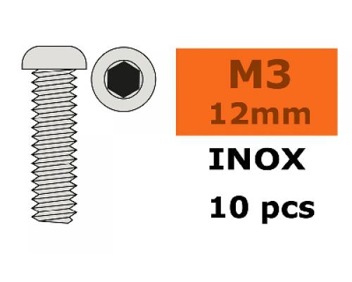 Revtec Laagbolkopschroef Binnenzeskant M3X12 Inox 10 st