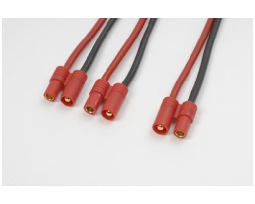 Y-kabel serieel 3.5mm goudstekker, silicone kabel 14AWG (1st)