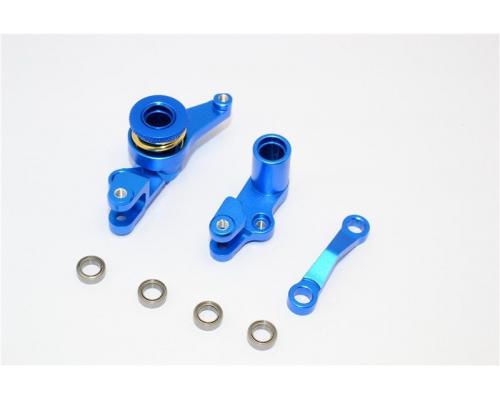 ALLOY STEERING ASSEMBLY WITH BEARINGS - 1SET BLUE GPM TRX 1/10 SLASH 4X4 RALLY STAMPEDE/RUSTLER/HOSS