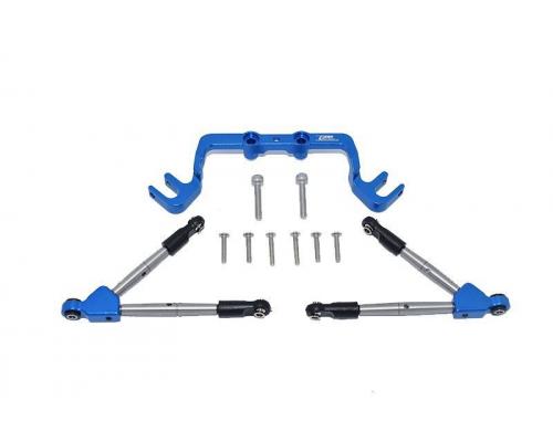 ALUMINUM FRONT TIE RODS WITH STABILIZER FOR C HUB -11PC SET GPM TRX HOSS BLUE