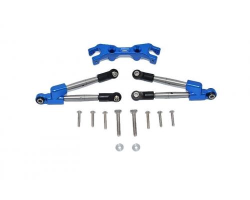 ALUMINUM REAR TIE RODS WITH STABILIZER -13PC SET BLUE GPM TRX HOSS