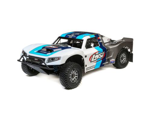 Losi 1/5 5IVE-T 2.0 4WD Short Course Truck Benzine BND, Grijs/Blauw/Wit (LOS05014T1)