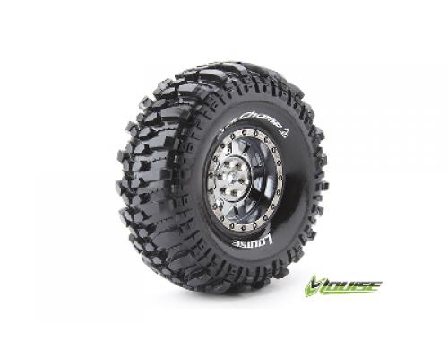 CR-CHAMP - 1-10 Crawler Banden Set - Verlijmd op velg - Super Soft - 1.9\" Velgen Zwart C