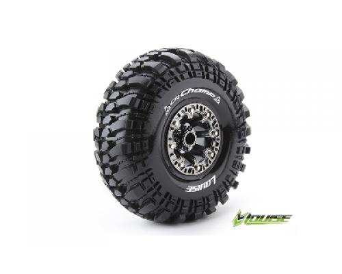 CR-CHAMP - 1-10 Crawler Banden Set - Verlijmd op velg - Super Soft - 2.2\" Velgen Zwart C