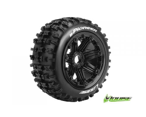 B-PIONEER - 1-5 Buggy Banden - Verlijmd op velg - SPORT - Velgen Zwart 24mm - Hex - Acht