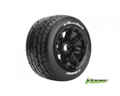 B-ROCKET - 1-5 Buggy Banden - Verlijmd op velg - SPORT - Velgen Zwart 24mm - Hex - Achte