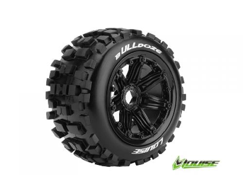 B-ULLDOZE - 1-5 Buggy Banden - Verlijmd op velg - SPORT - Velgen Zwart 24mm - Hex - Acht