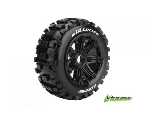 B-ULLDOZE - 1-5 Buggy Banden - Verlijmd op velg - SPORT - Velgen Zwart 24mm - Hex - Voor