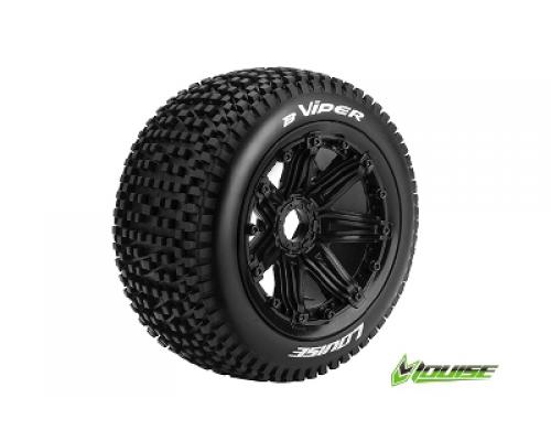 B-VIPER - 1-5 Buggy Banden - Verlijmd op velg - SPORT - Velgen Zwart 24mm - Hex - Achter