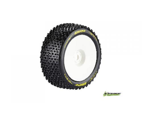 T-PIRATE - 1-8 Truggy Banden Set - Verlijmd op velg - Soft - Velgen Wit - 1/2\"-Offset -