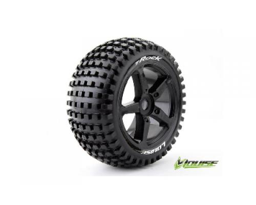 T-ROCK - 1-8 Truggy Banden Set - Verlijmd op velg - Soft - Spaakvelgen Zwart - 0-Offset