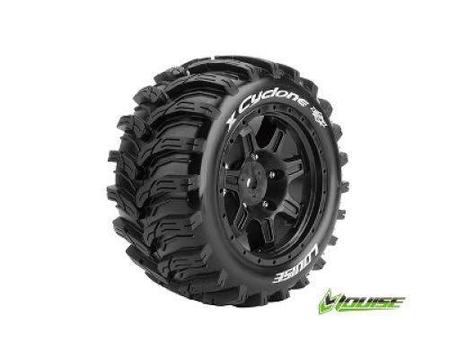 X-CYCLONE - X-Maxx Banden Set - Verlijmd op Velg - SPORT - Velgen Zwart - Hex 24mm - 1 P